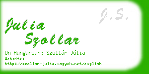 julia szollar business card